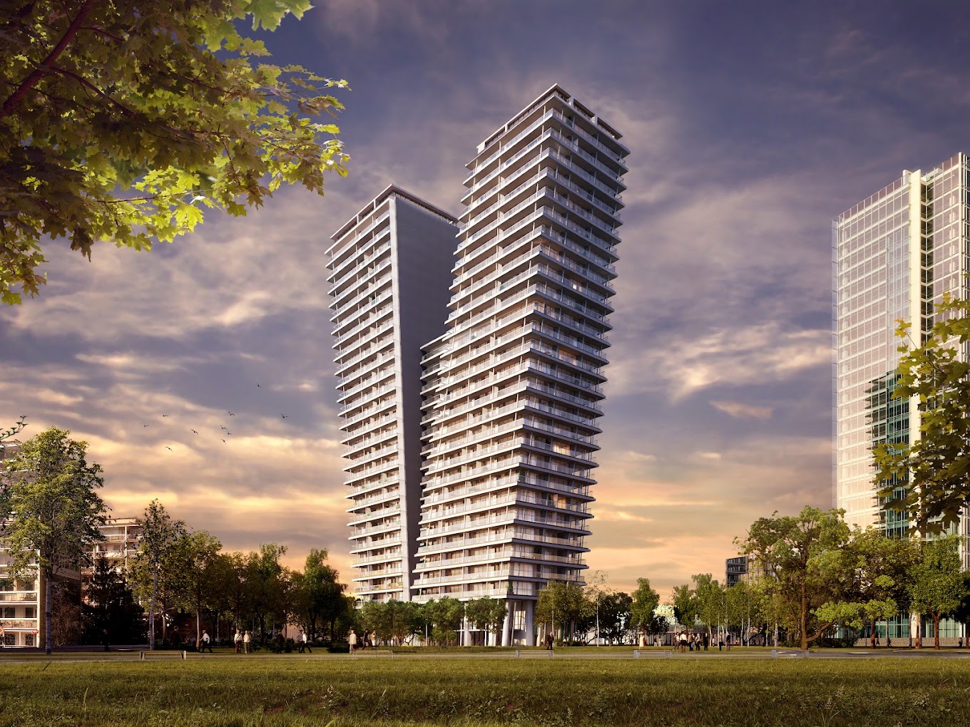 Moderní rezidenční výšková budova V Tower na pražské Pankráci